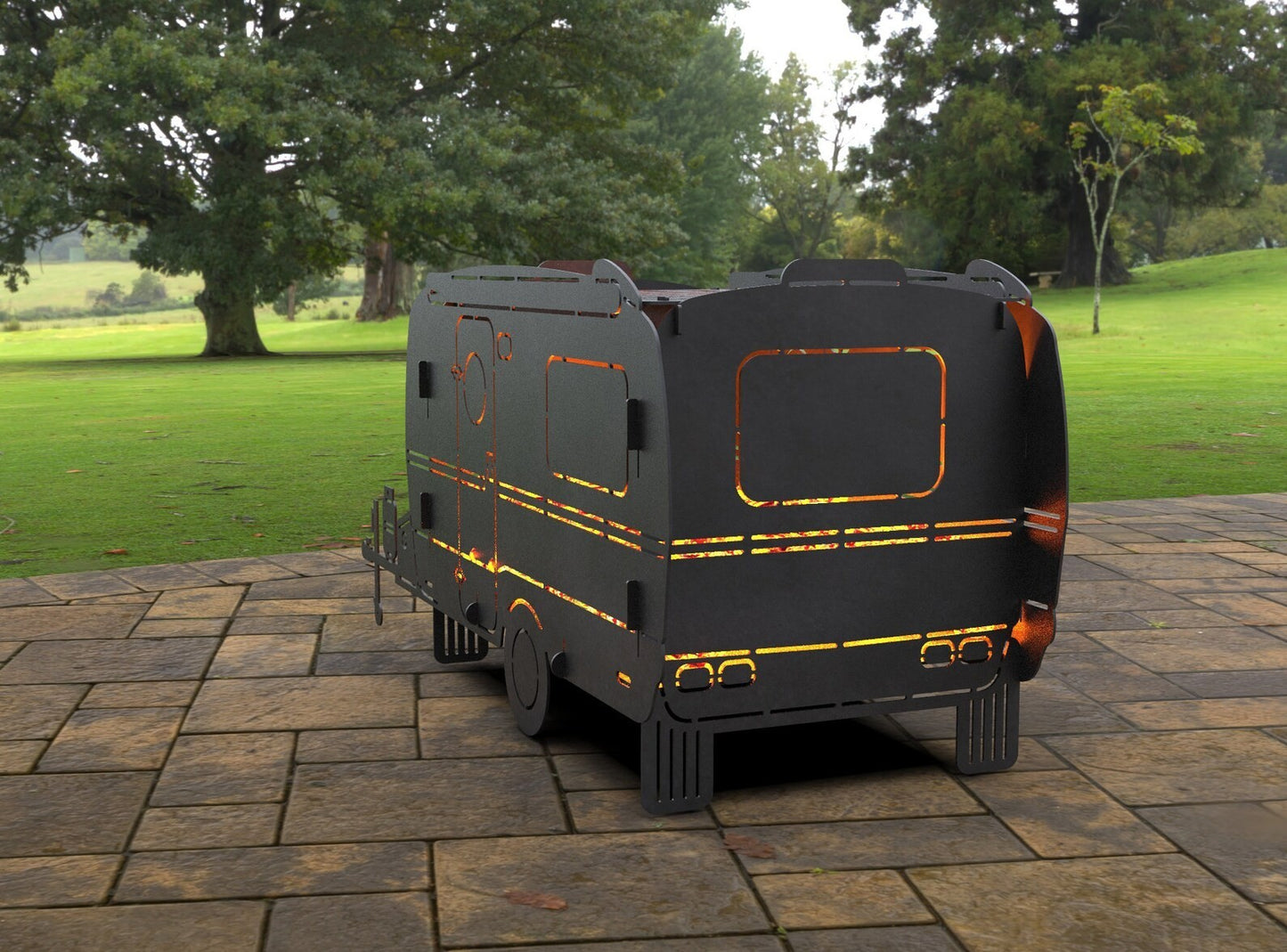 Feuertonne Feuerkorb Wohnwagen Camper Grill Stecksystem Personalisierbar