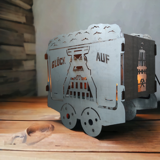 Lore Förderwagen Glück Auf Ruhrpott Herz auf Kohle geboren !
