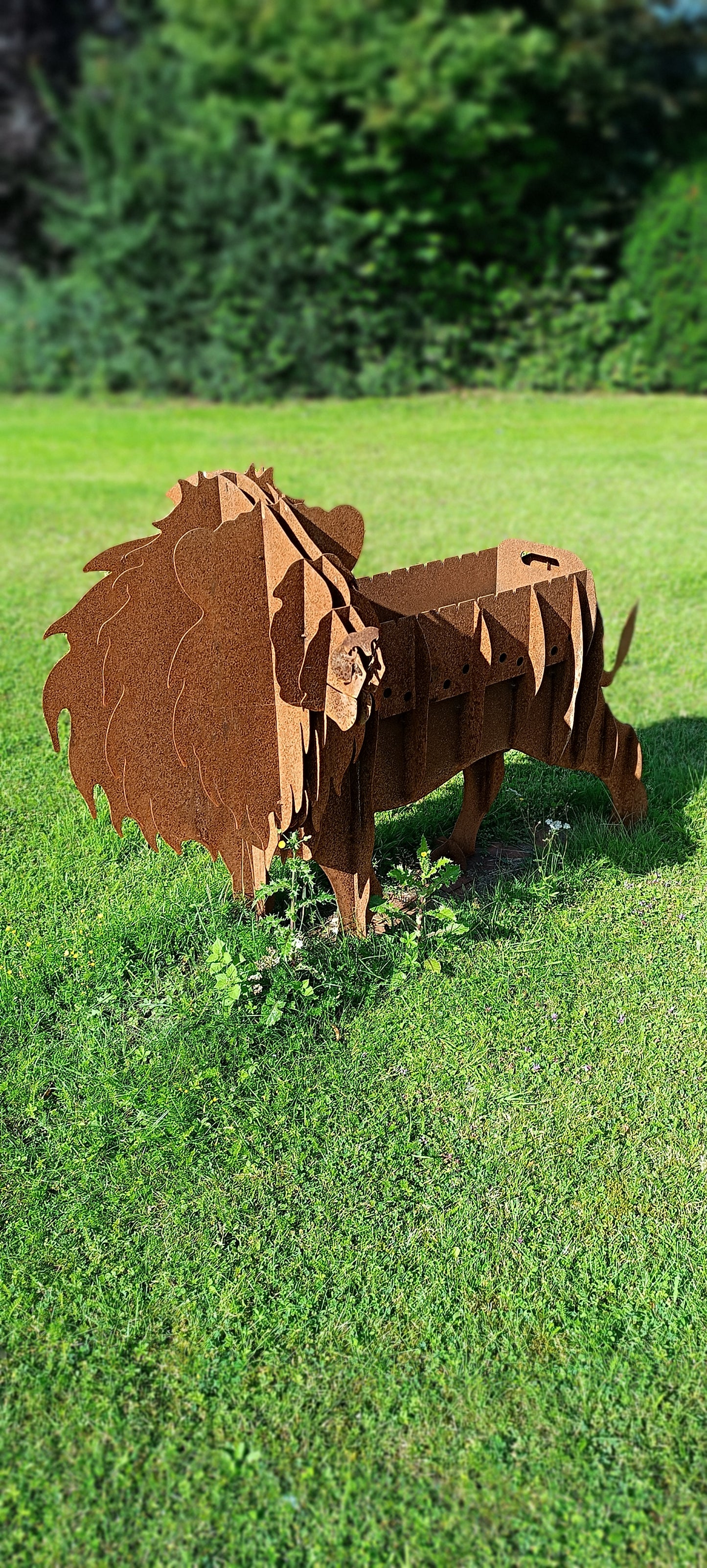 🦁 Löwe Mangalgrill & Pflanzgefäß für Garten & Terrasse