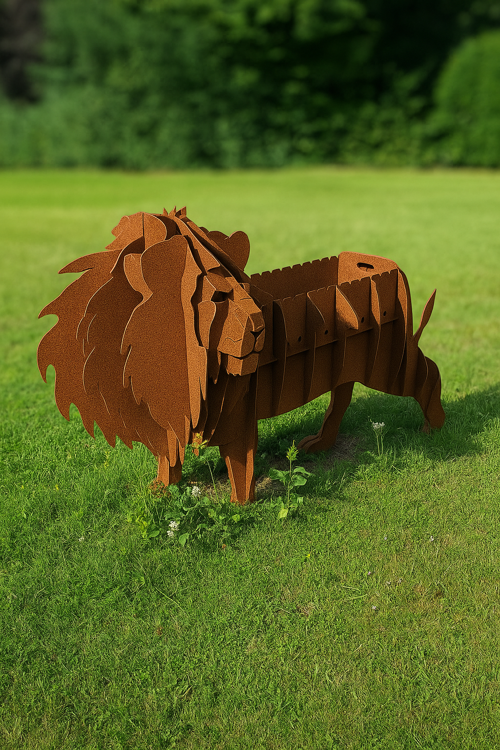 🦁 Löwe Mangalgrill & Pflanzgefäß für Garten & Terrasse