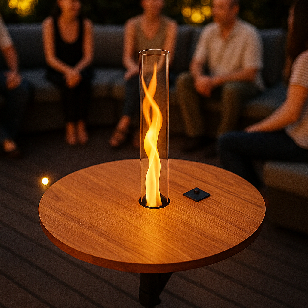 Exklusiver Pellet-Feuertisch – handgefertigt & personalisierbar