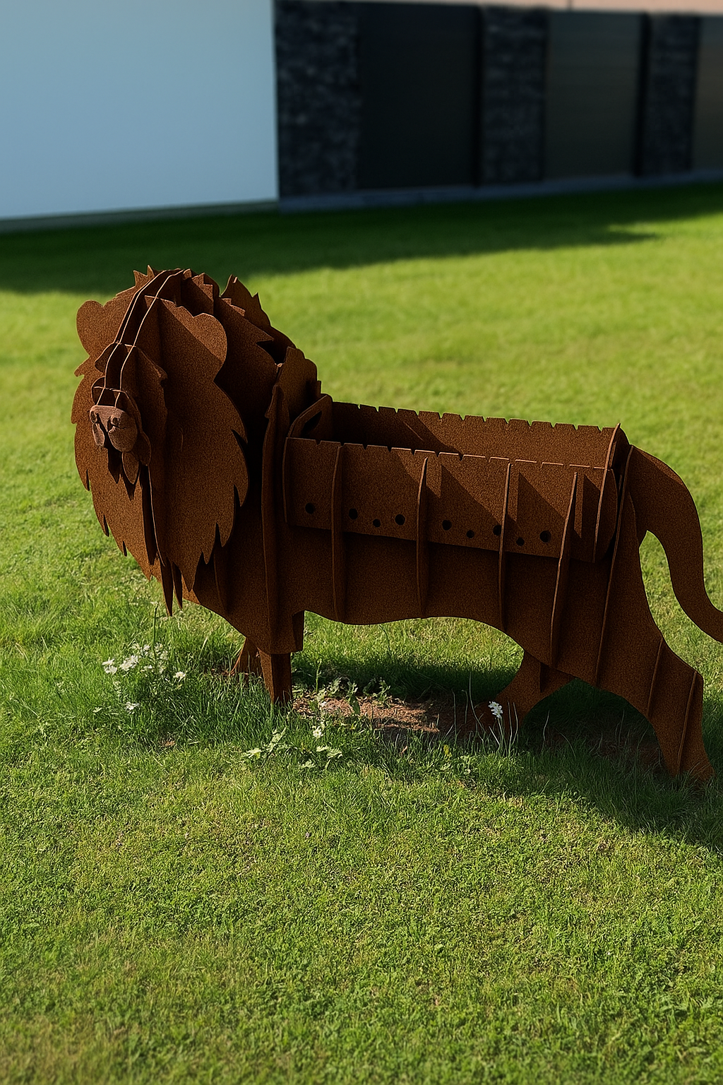 🦁 Löwe Mangalgrill & Pflanzgefäß für Garten & Terrasse