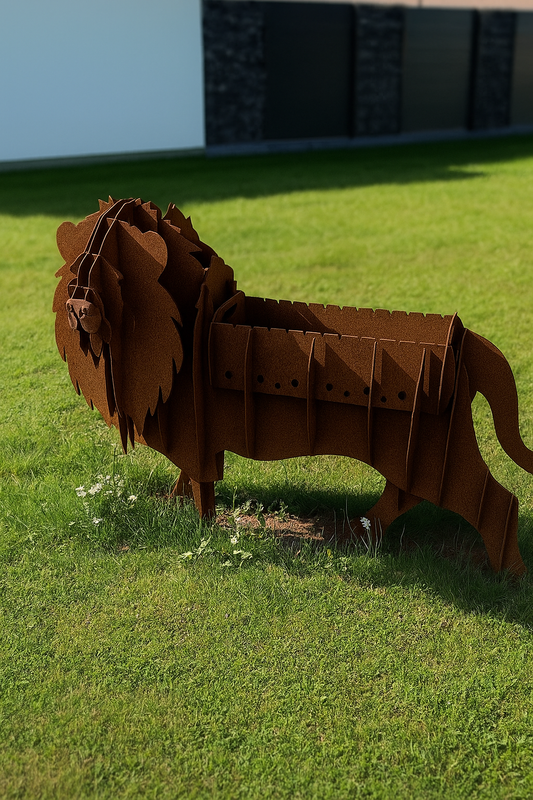 🦁 Löwe Mangalgrill & Pflanzgefäß für Garten & Terrasse