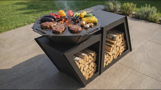 IGNIS NOVA ONE Outdoor Küche aus Stahl – Feuerstelle & Grill, schwarz matt, modular