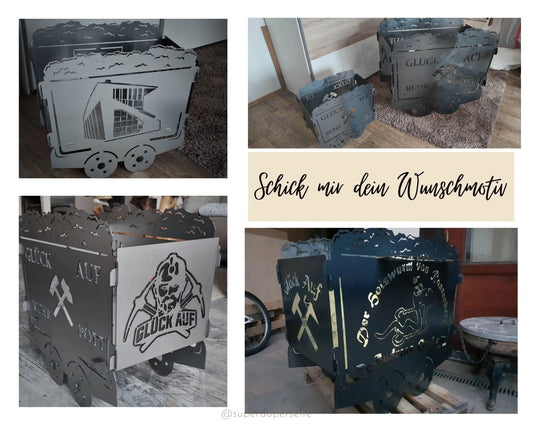 Lore Förderwagen Glück Auf Ruhrpott Herz auf Kohle geboren !