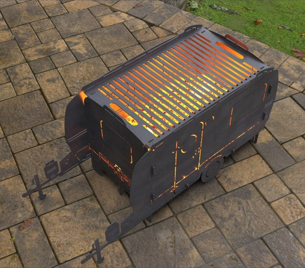 Feuertonne Feuerkorb Wohnwagen Camper Grill  Stecksystem Personalisierbar