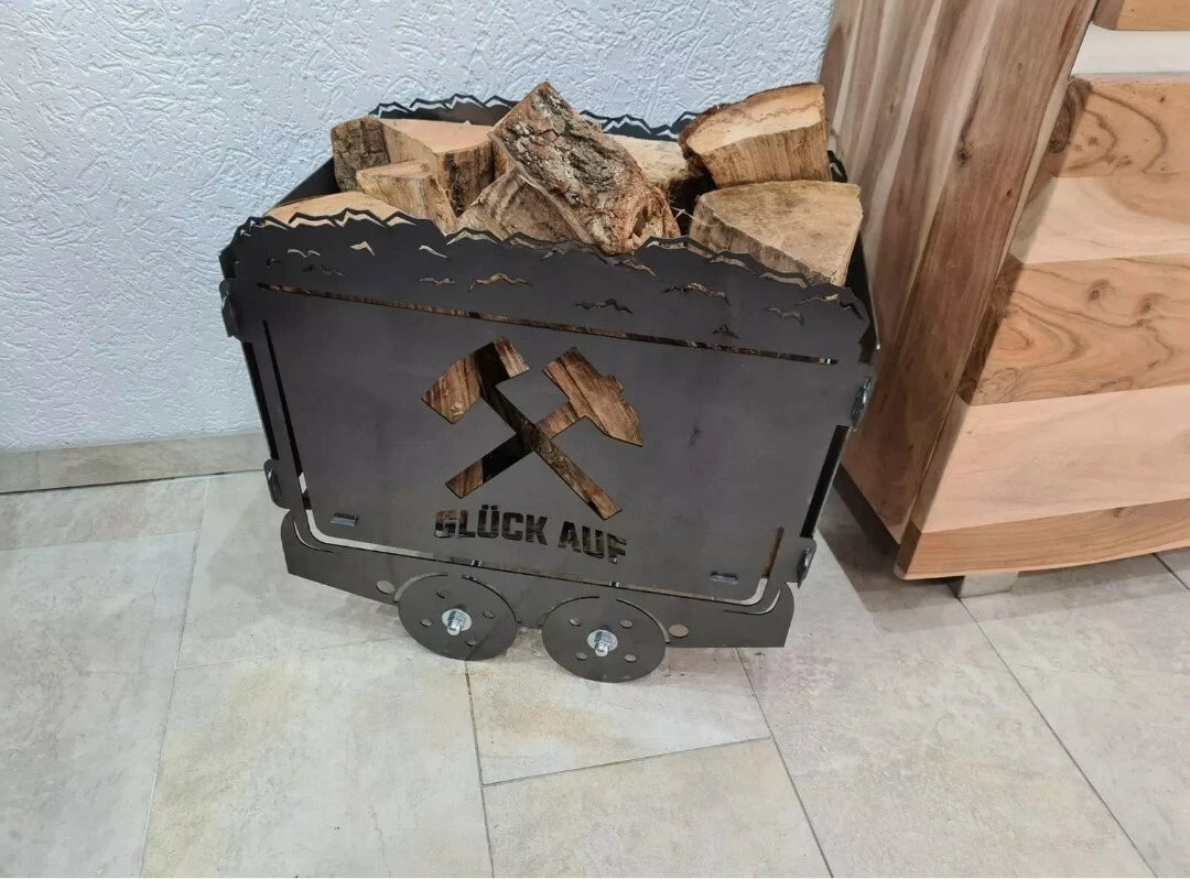 Lore Förderwagen Glück Auf Ruhrpott Herz auf Kohle geboren !