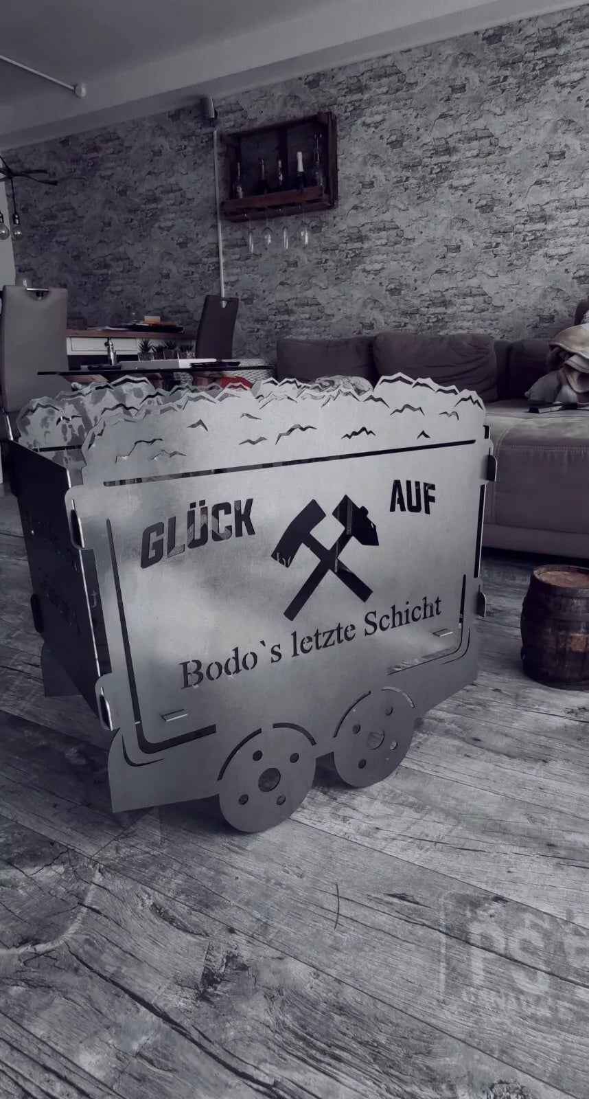 Lore Förderwagen Glück Auf Ruhrpott Herz auf Kohle geboren !