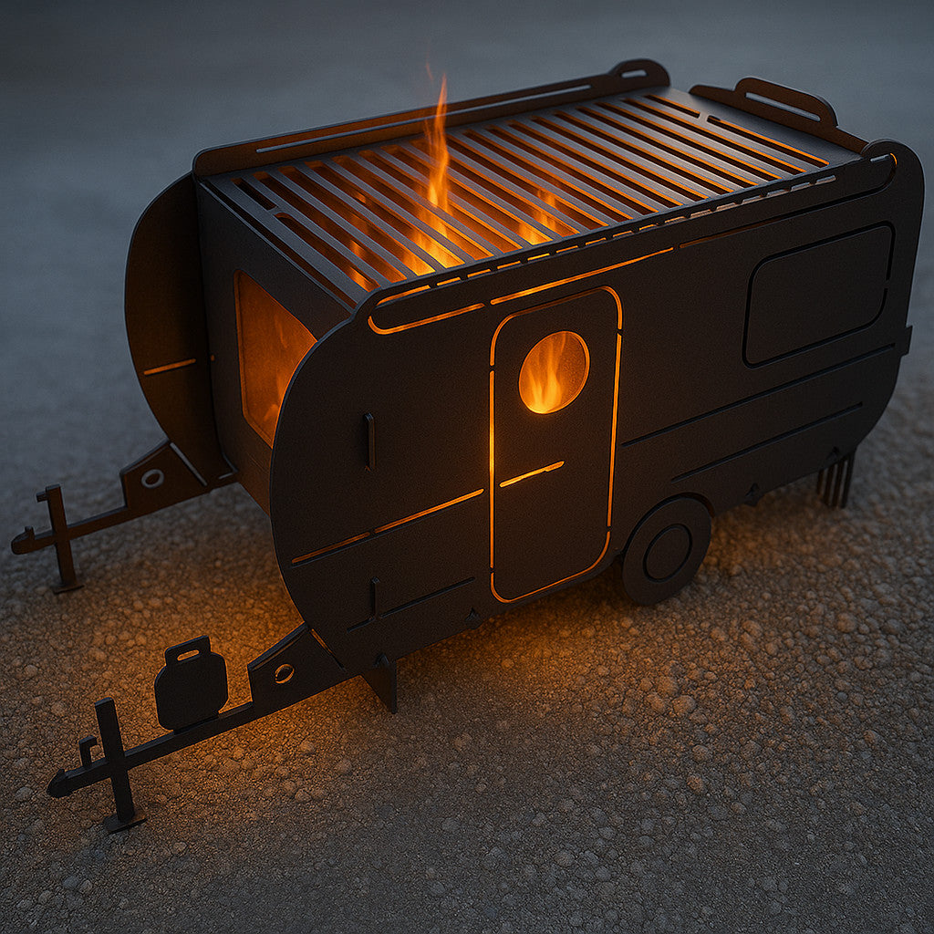 Feuertonne Feuerkorb Wohnwagen Camper Grill  Stecksystem Personalisierbar