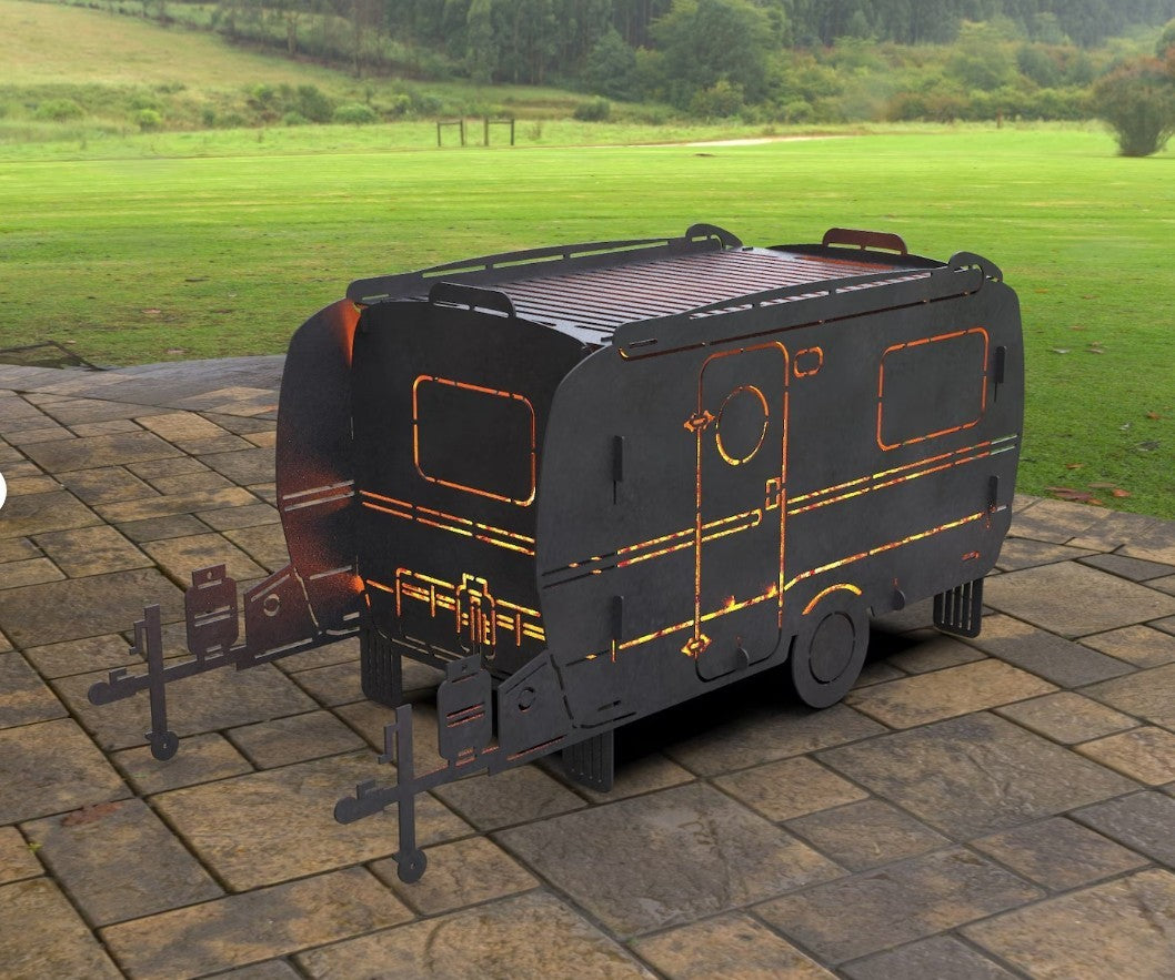Feuertonne Feuerkorb Wohnwagen Camper Grill  Stecksystem Personalisierbar